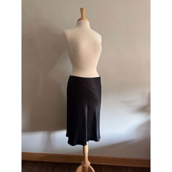 Italian Designer Emporio Armani Silk Blend Black Skirt | EU 44 US 8/Medium - Picture 12 of 12